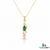 Oval shape Natural EmeraldDiamond Swirl Pendant in 18k Gold