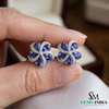 Elegant Tanzanite Blossom Stud Earrings with Diamonds