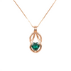 1.60 carat Timeless Heart Shape Natural Emerald interlaced teardrop design Pendant Necklace in Gold – Gift of Love