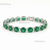 Classic Round Natural Emerald Tennis Bracelet with Diamond Accents