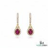 Elegant Oval Ruby Dangle Earrings in 14k and 18k gold Timeless Jewelry for her