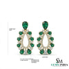 Pear Shape Emerald &; Diamond Drop Earrings in 18k Gold – Statement Jewelry