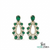 Pear Shape Emerald &; Diamond Drop Earrings in 18k Gold – Statement Jewelry