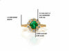 Round Natural Emerald and Diamond Halo Engagement Ring in 14K Gold Handmade Fine Gold Jewelry