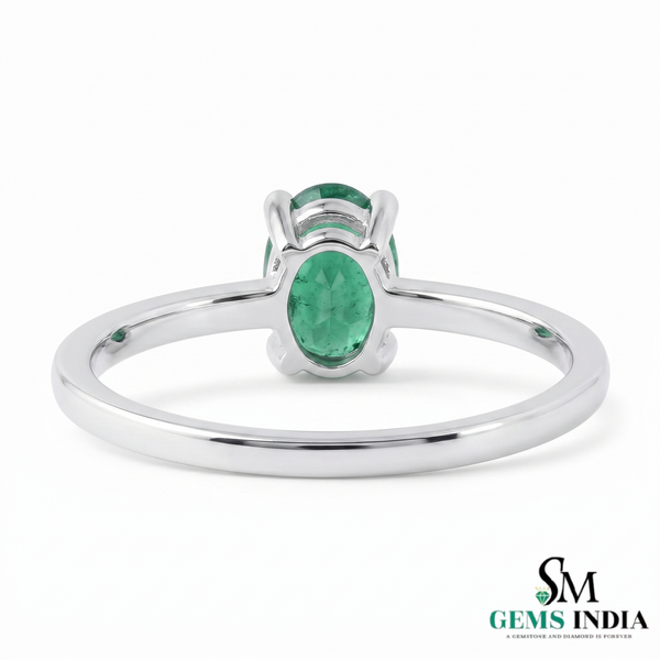 Elegant Oval Emerald Solitaire Ring – 14KMinimal Fine Jewelry