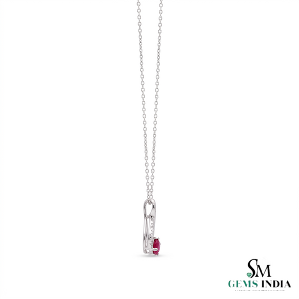 Oval Ruby & Diamond Teardrop Pendant – Sophisticated Statement Jewelry