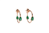Delicate Elegant Pear Cut Natural Emerald Hoops May Birthstone Jewelry