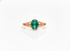 Cushion Cut Natural Emerald 2 carat Engagement Ring in 14K Gold Minimalist Fine Jewelry