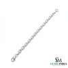 Oval Aquamarine Tennis Bracelet with Diamond Accents - Gift for Wife