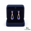 Cushion Cut Tanzanite & Diamond Drop Earring - Luxury Gold Jewelry