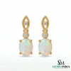 Vintage Inspired Opal Dangle Earrings for Women - Elegant Opal Jewelry