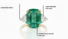 9.50 carat Cushion Shape Natural Emerald Cut Triangle Diamond Promise Ring 14k Gold Engagement Gift