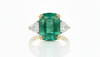 9.50 carat Cushion Shape Natural Emerald Cut Triangle Diamond Promise Ring 14k Gold Engagement Gift