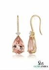 Classic Pear Cut Morganite Dangle Earrings with Diamond Accent