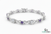Infinity Link Amethyst Diamond Bracelet for Women - Fine Gold Jewelry