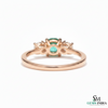 Minimalist Emerald Center Stone Ring with Diamond Accents