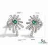 Emerald & Diamond Floral Burst Stud Earrings - Fine Emerald Jewelry
