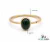 Minimalist Oval Emerald Ring in 14K Gold – Handmade Cabochon Gemstone Ring
