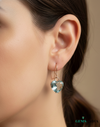 Heart Shape Natural Aquamarine Drop Earrings in 14k and 18k Gold