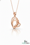 Oval shape Natural Emerald Diamond Heart Pendant - Fine Gemstone Jewelry
