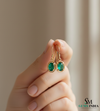 Natural Emerald Oval Drop Earrings – Gold Classic Everyday Fine Jewelry Earrings