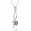 Natural Oval Tanzanite Twisted Diamond Pendant