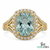 Cushion Aquamarine Engagement Ring with Diamond Halo Split Shank