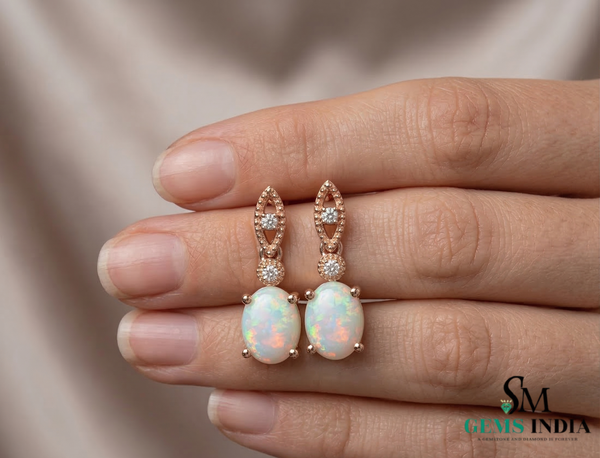 Vintage Inspired Opal Dangle Earrings for Women - Elegant Opal Jewelry