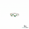 Elegant Marquise Emerald Leaf Branch Ring - - Unique Statement Jewelry