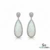 Pear Shape Opal Diamond Dangle Earring Bridal opal earrings