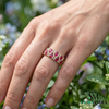 Luxury Pear Cut Ruby & Diamond Eternity Band Ring - Gift For Her