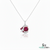 Round Cut Natural Ruby & Diamond Crescent Moon Pendant