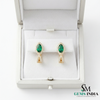 Luxury Marquise Cut Emerald Earrings with Diamond Halo