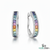 Princess cut Rainbow Sapphire Hoop Earrings in 18K Gold Channel-Set Hoop Earrings
