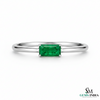 Emerald Cut Green Emerald Solitaire Ring – Minimalist Classic Fine Jewelry Engagement Style