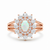Oval Opal Diamond Cluster Ring in 14K and 18k Gold Luxury Halo Ring