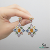 Oval shape Starburst Multicolor Gemstone Star Earrings – Vibrant Statement Dangle Design