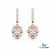 Floral Morganite Diamond Drop Earrings - Luxury Gemstone Earrings