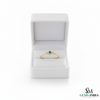 Minimalist Emerald Center Stone Diamond Accent Gold Ring