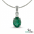 Minimalist Oval Emerald Pendant with Diamond Detail - Green gemstone Jewelry