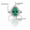 Birnenförmiger Verlobungsring mit 2,90 Karat natürlichem Smaragd und Diamanten, 18 Karat Massivgold, Mai-Geburtssteinring (Kopie)