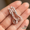 Teardrop Morganite & Diamond Dangle Earrings – Elegant Bridal Jewelry