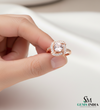 Elegant Cushion Morganite Ring with Diamond Halo - Morganite bridal ring