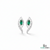 Marquise Emerald and Diamond Leaf Drop Earrings in Gold – Natural Emerald Fine Jewelry