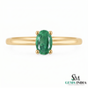 Elegant Oval Emerald Solitaire Ring – 14KMinimal Fine Jewelry