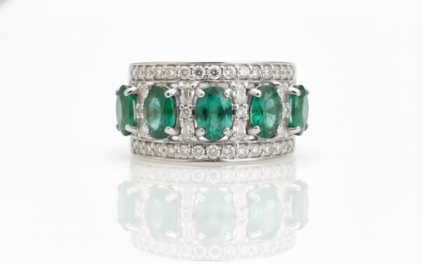 3.30 carat Oval Shape Women Engagement Ring In 18k Solid Gold Statement Cocktail Ring For Women