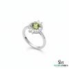 Round Cut Natural Peridot Diamond Ring - Elegant Fine Jewelry