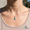 Elegant Turquoise Teardrop Pendant in 14K Gold – Minimalist Statement Jewelry