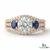 Round Cut Blue Sapphire & Diamond Two Stone Ring - Toi et moi Ring (Copy)