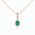 2 carat Oval cut 14K Gold Natural Emerald Halo Pendant with Dainty Diamond Accents